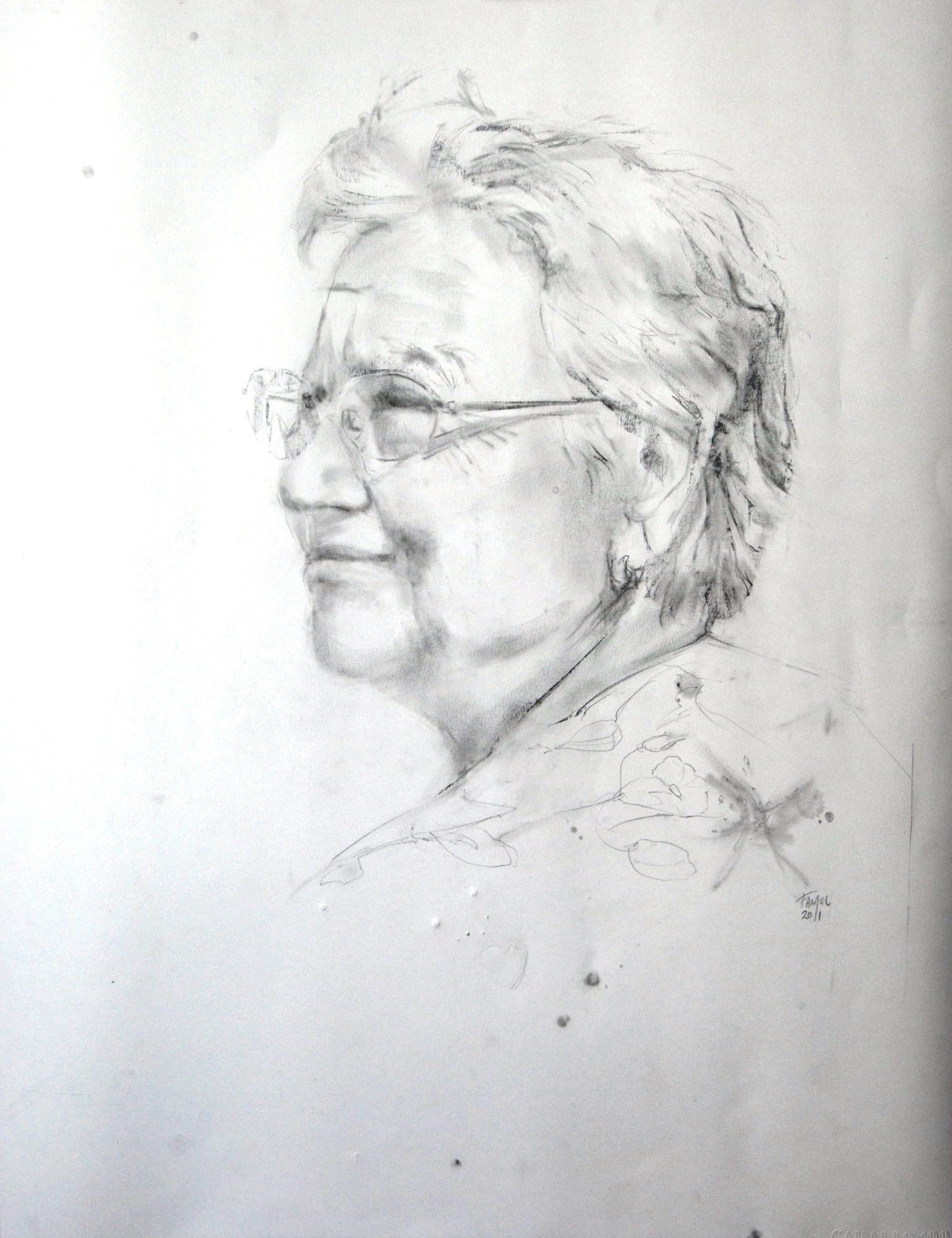 "Eduarda". Grafito sobre papel. 70x50cm."Eduarda". Retrato de Pilar Fanjul.